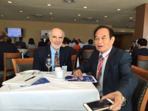 Vice President of SC US Global Health, Robert Clay, meets with Myanmar's Minister of Health, Dr. Myint Htwe on June 10, 2016 during the High Level Meeting on Ending AIDS.