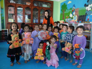 Benafsha and her smiling ECCD students.